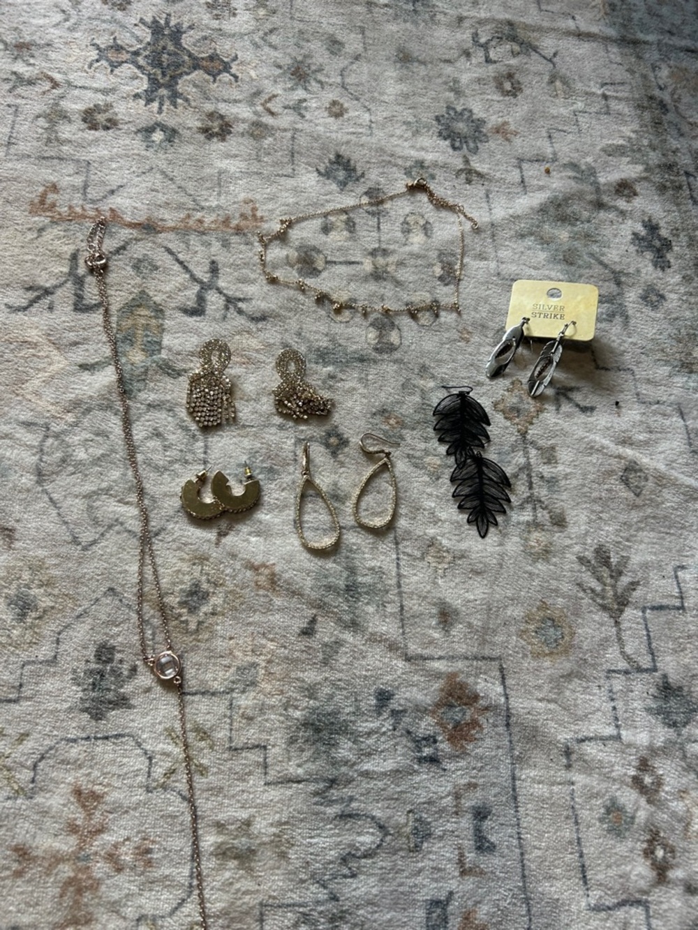 Mixed Women's Earring Set - Gold and Black Accents
